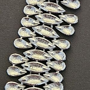 Polished Silver Fish-Link Statement Bracelet